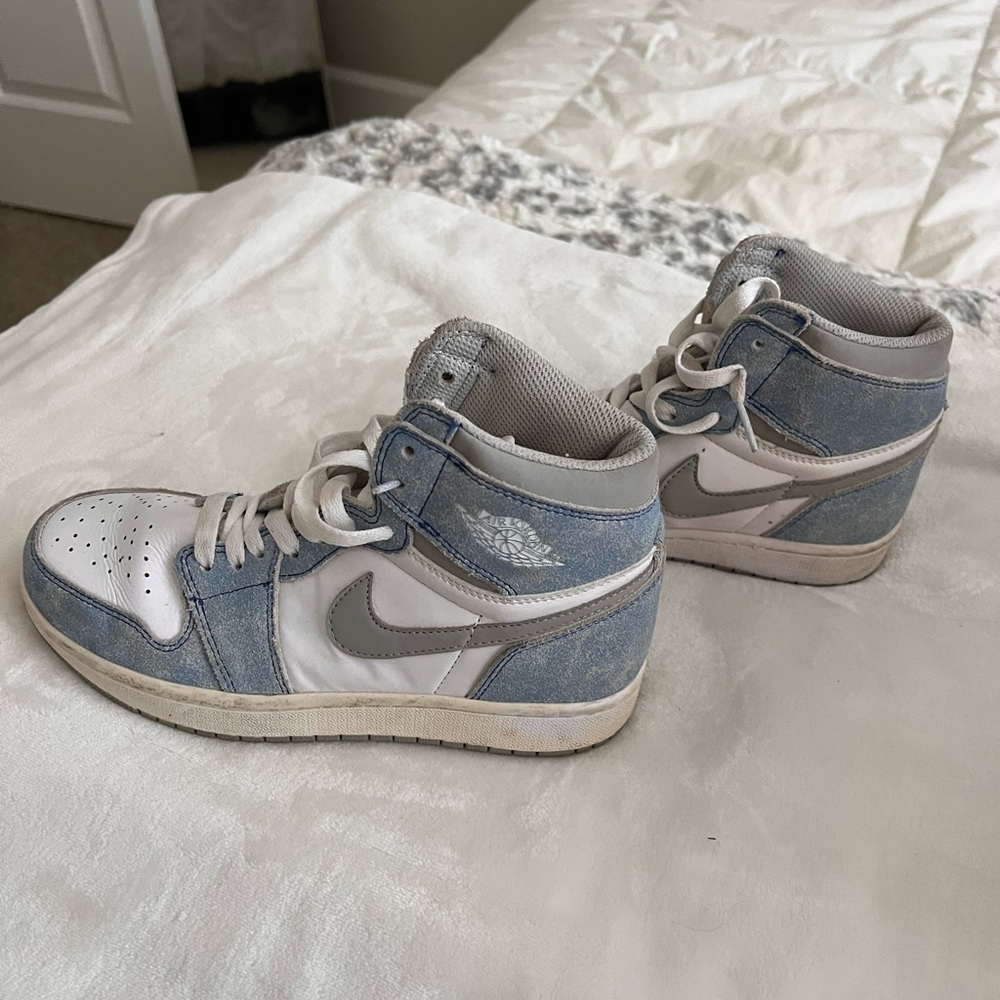 Women's Blue and White High-Top Sneakers